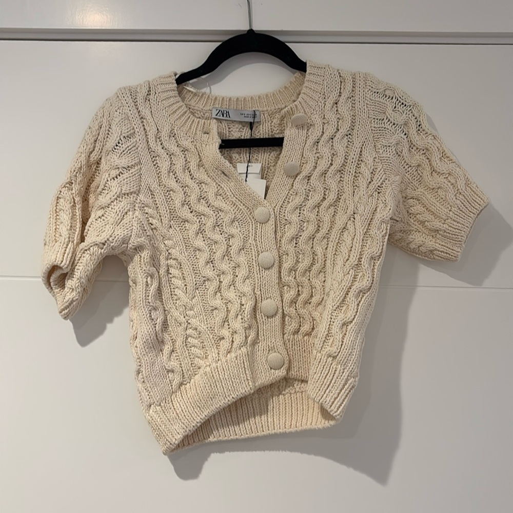 White Zara Knit Top NWT